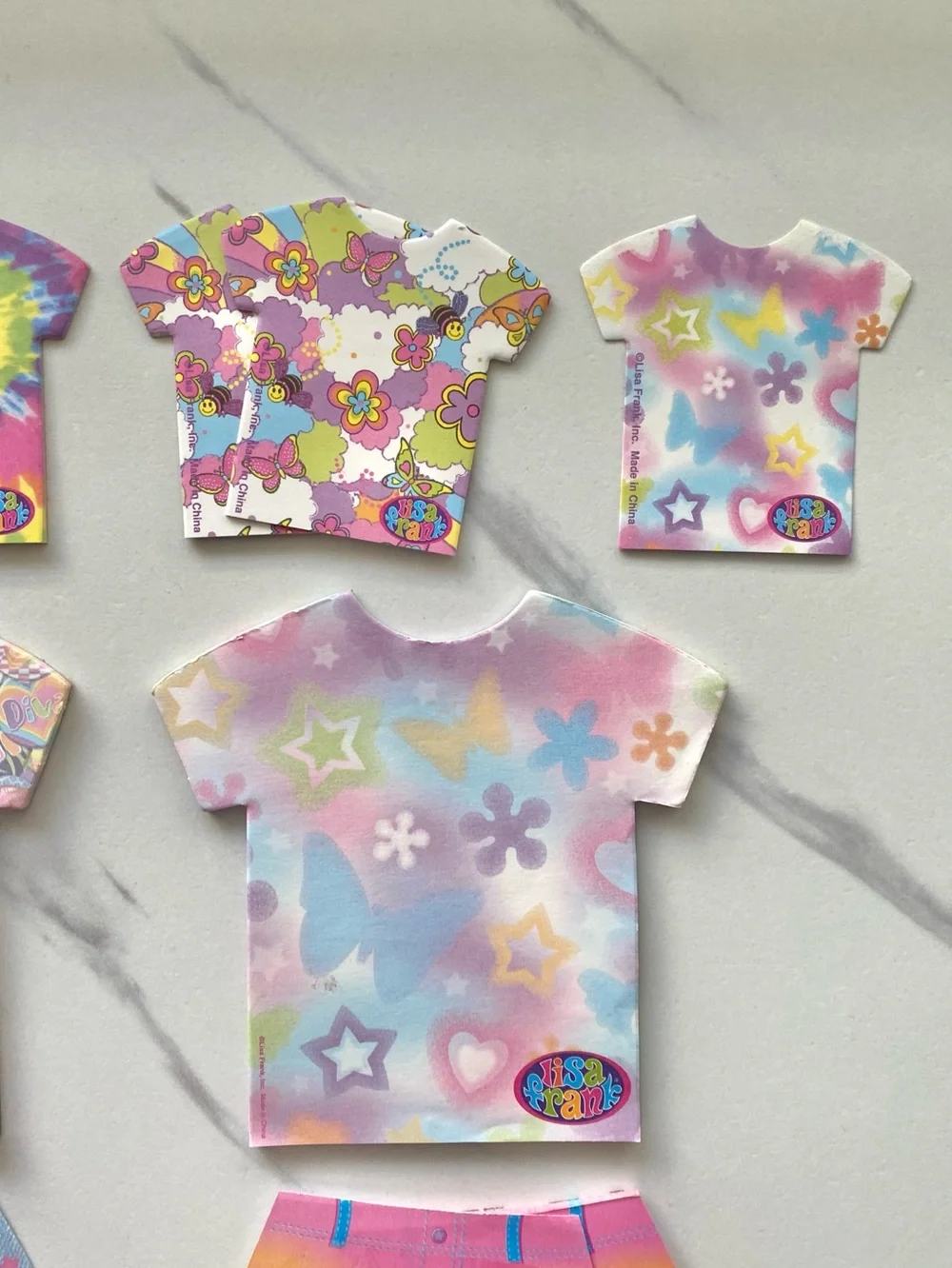 VTG Lisa Frank t-shirts and skirts mini notepads set